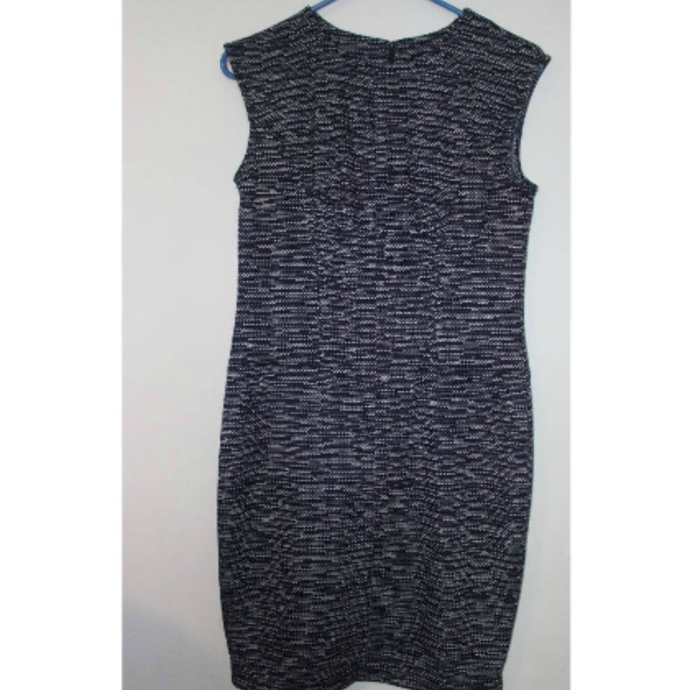 Ann Taylor Blue With White Brick Stripes Dress